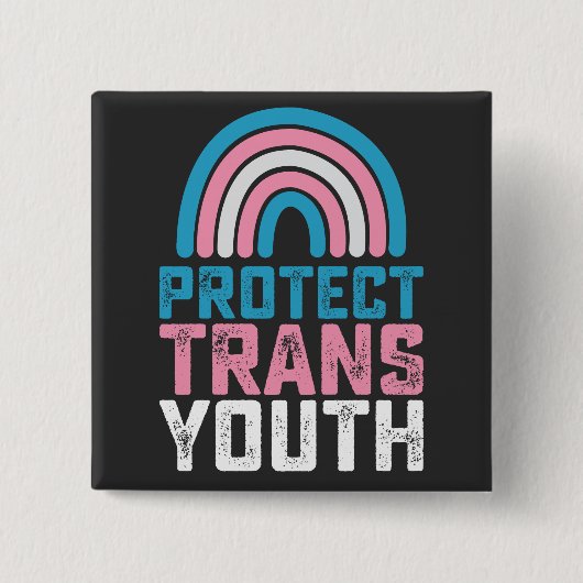 LGBT Pride beschermt transgender Kinderen Vierkante Button 5,1 Cm (Voorkant)