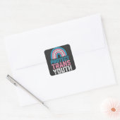 LGBT Pride beschermt transgender Kinderen Vierkante Sticker (Envelop)