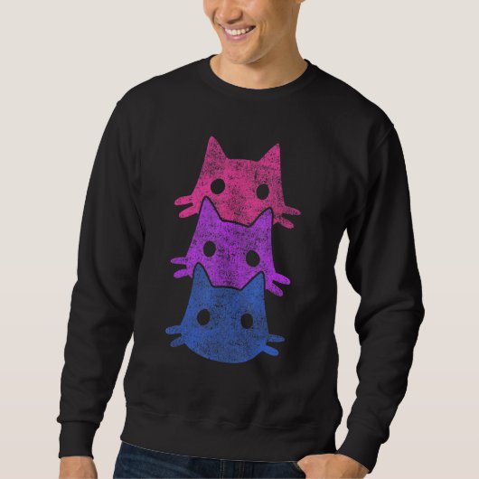 Lgbt Pride Bisexual Support Cat Rainbow Flag Trui (Voorkant)