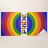 LGBT Pride Bold Geometrische Rainbow Bullseye Strandlaken (Voorkant)