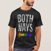 LGBT Pride Both Ways Bisexual Rainbow Arrow Human  T-shirt (Voorkant)