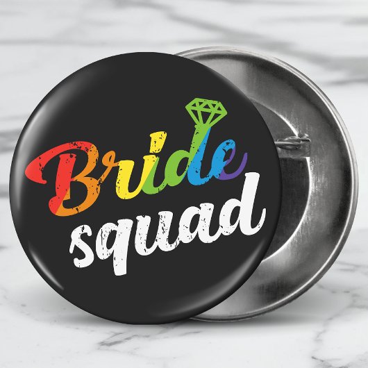 LGBT Pride Bride Squad Weddenschap Gay Lesbian Rai Ronde Button 5,7 Cm