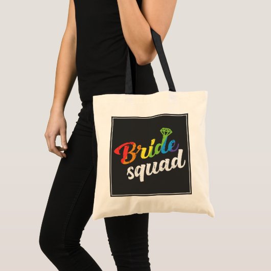 LGBT Pride Bride Squad Weddenschap Gay Lesbian Rai Tote Bag (Voorkant (product))