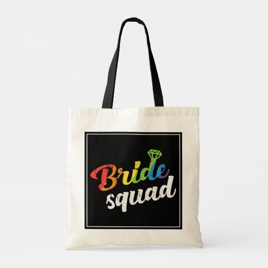 LGBT Pride Bride Squad Weddenschap Gay Lesbian Rai Tote Bag (Achterkant)