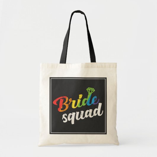 LGBT Pride Bride Squad Weddenschap Gay Lesbian Rai Tote Bag (Voorkant)