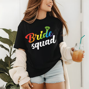 LGBT Pride Bride Squad Weddenschap Gay Lesbian Rai Tri-Blend Shirt