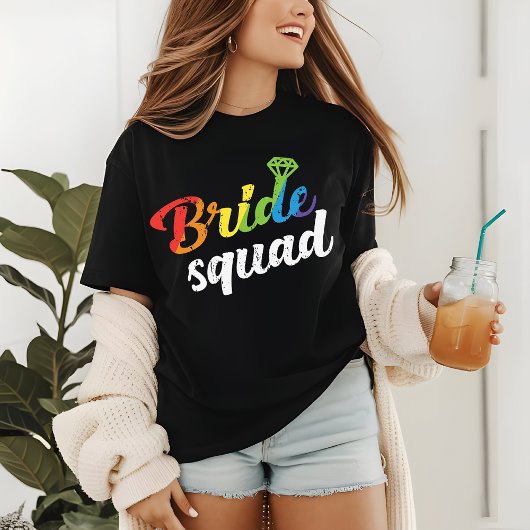 LGBT Pride Bride Squad Weddenschap Gay Lesbian Rai Tri-Blend Shirt