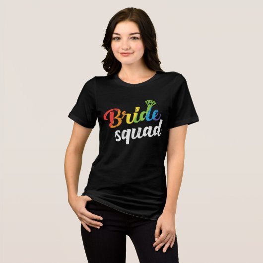 LGBT Pride Bride Squad Weddenschap Gay Lesbian Rai Tri-Blend Shirt (Voorkant volledig)