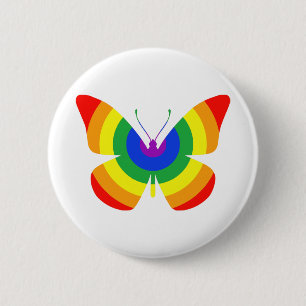 LGBT Pride Butterfly Ronde Button 5,7 Cm