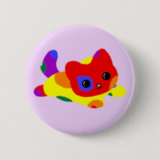 LGBT+ Pride Cat Button (Voorkant)