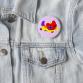 LGBT+ Pride Cat Button (In situ)