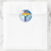 LGBT Pride Cross Ronde Sticker (Tas)