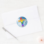 LGBT Pride Cross Ronde Sticker (Envelop)