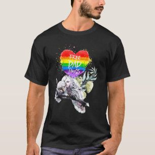 Lgbt Pride Dad Owl regenboogvrij Pa Hugs Fathers T-shirt
