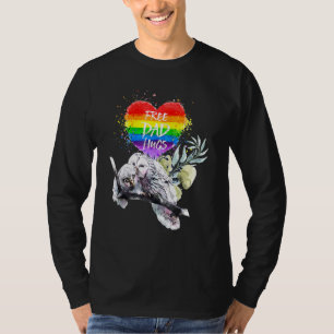 Lgbt Pride Dad Owl regenboogvrij Pa Hugs Fathers T-shirt