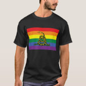 LGBT Pride Don't Tread Rainbow Gadsden Flag  T-shirt (Voorkant)