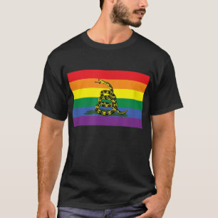 LGBT Pride Don't Tread Rainbow Gadsden Flag  T-shirt