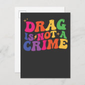 LGBT Pride DRAG IS GEEN CRIMINALITEITSSTEUN Uitnodiging Briefkaart (Voorkant / Achterkant)