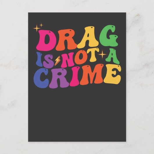 LGBT Pride DRAG IS GEEN CRIMINALITEITSSTEUN Uitnodiging Briefkaart (Voorkant)