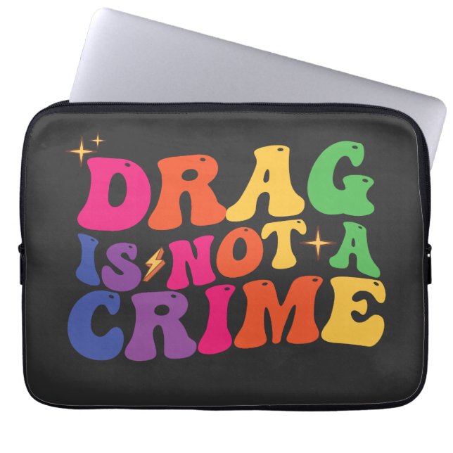 LGBT Pride DRAG IS NIET EEN MISDAAD Steun Laptop Sleeve (Voorkant)