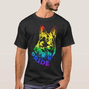 Lgbt Pride Duitse Herdershond Steun Regenboogvlag T-shirt