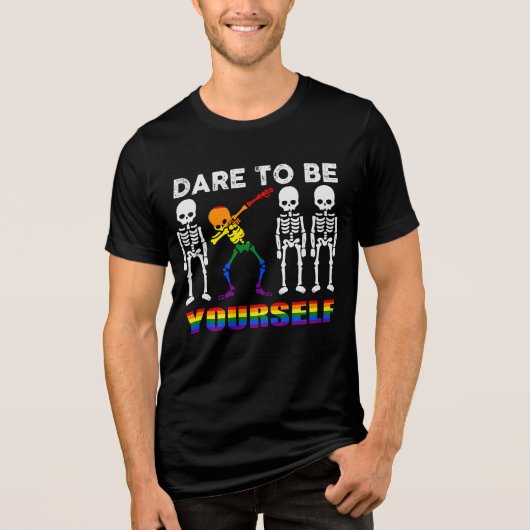 LGBT Pride Durven jezelf te zijn Modern DAB Tri-Blend Shirt (Voorkant)