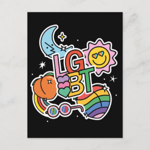 LGBT+Pride. Echte liefde. Regenboogvlag. Briefkaart
