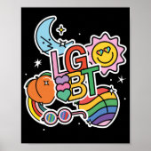 LGBT+Pride. Echte liefde. Regenboogvlag. Poster (Voorkant)