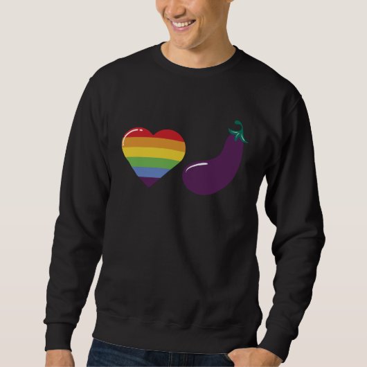 LGBT Pride  Eggplant Joke For Lesbian Gay Support Trui (Voorkant)