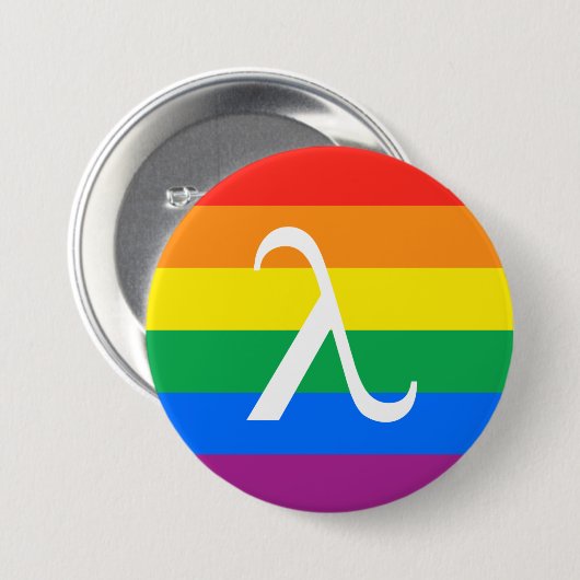 LGBT Pride en Activism Lambda Ronde Button 7,6 Cm (Voorkant /achterkant)