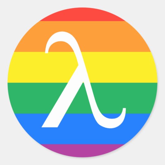 LGBT Pride en Activism Lambda Ronde Sticker (Voorkant)