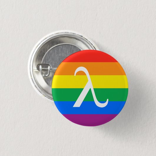 LGBT Pride en Activisme Lambda Ronde Button 3,2 Cm (Voorkant /achterkant)