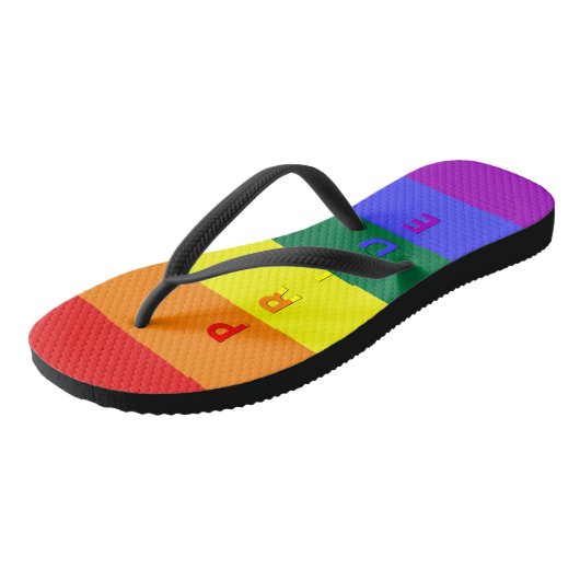 LGBT Pride en Rainbow Pride Flag volwassen Teensli Teenslippers (Schuin)