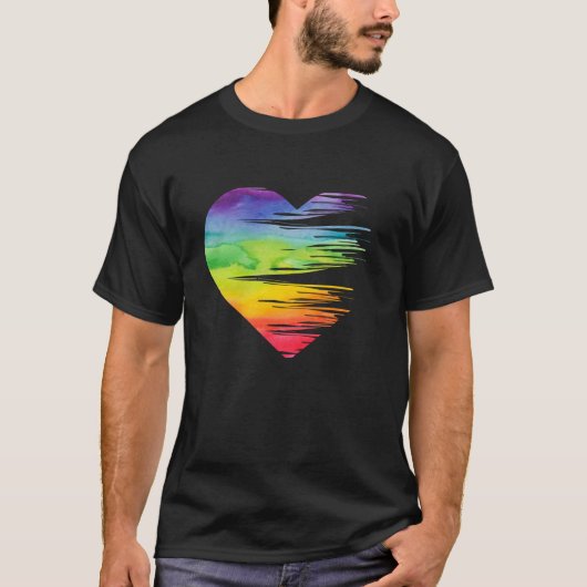 LGBT Pride Equality Heart Awareness Gay Lesbian T-shirt (Voorkant)