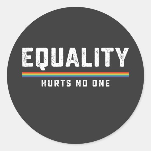 LGBT Pride Equality Hurts No Gay Lesbian Ronde Sticker (Voorkant)