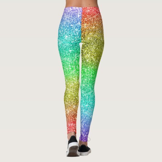 LGBT Pride Faux Glitter Rainbow Leggings (Achterkant)