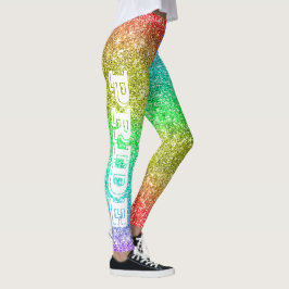 LGBT Pride Faux Glitter Rainbow Leggings