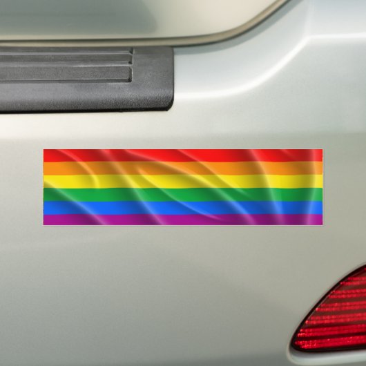 LGBT PRIDE FLAG BAR WAVY -.png Bumpersticker (Op auto)
