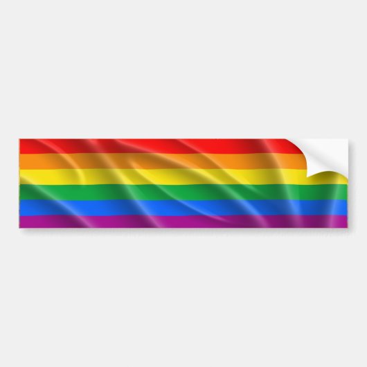 LGBT PRIDE FLAG BAR WAVY -.png Bumpersticker (Voorkant)