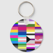 LGBT Pride Flag Collage Sleutelhanger (Voorkant)