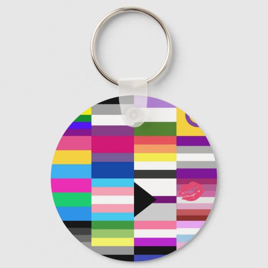 LGBT Pride Flag Collage Sleutelhanger (Voorkant)
