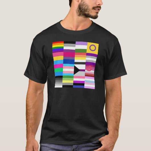 LGBT Pride Flag Collage T-shirt (Voorkant)