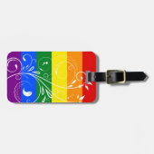 LGBT Pride Flag  Floral Bloom Bagagelabel (Voorkant horizontaal)