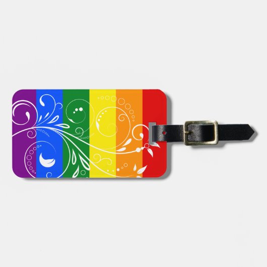 LGBT Pride Flag  Floral Bloom Bagagelabel (Voorkant horizontaal)