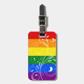 LGBT Pride Flag  Floral Bloom Bagagelabel (Voorkant verticaal)