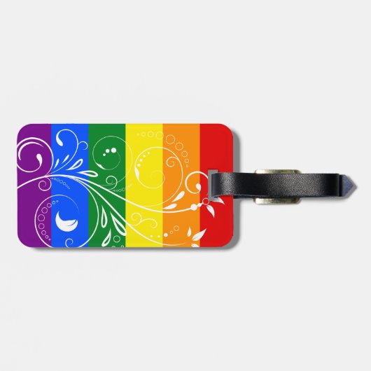LGBT Pride Flag  Floral Bloom Bagagelabel (Achterkant horizontaal)