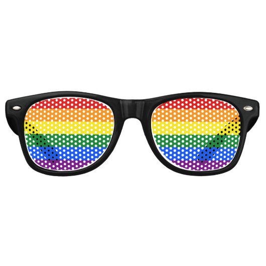 LGBT pride flag Party Shades Retro Zonnebril (Voorkant)