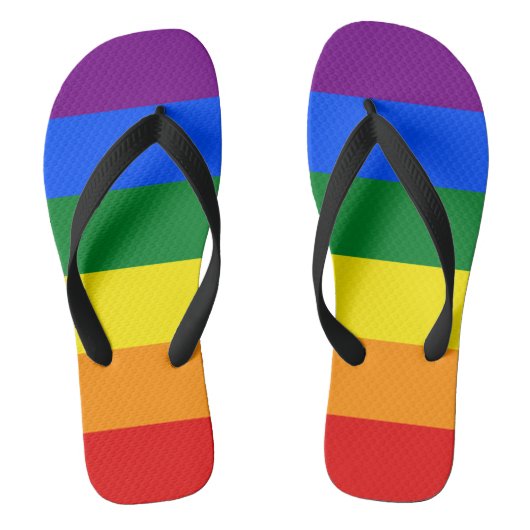 LGBT Pride Flag Rainbow-kleuren Teenslippers (Voetbed)