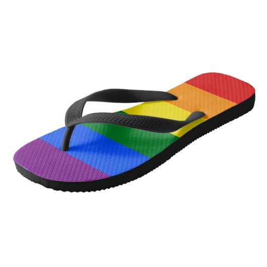 LGBT Pride Flag Rainbow-kleuren Teenslippers (Schuin)