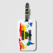 LGBT Pride Flag Wereldkaart Bagagelabel Typografie (Voorkant (verticaal))
